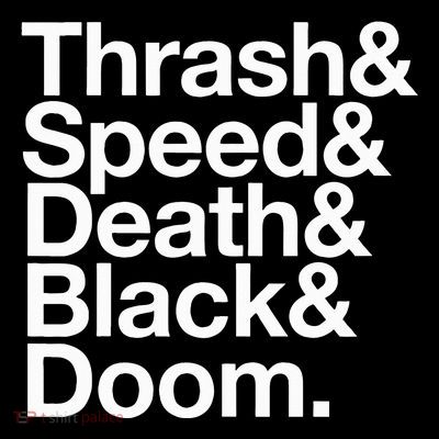 Heavy Metal Music Fan List Thrash Speed Doom Death Black T-Shirt