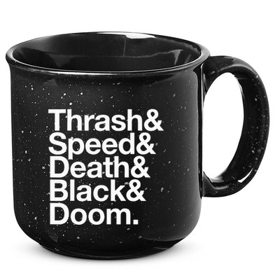 Heavy Metal Music Fan List Thrash Speed Doom Death Black 15oz Campfire Ceramic Mug