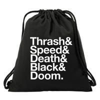 Heavy Metal Music Fan List Thrash Speed Doom Death Black Drawstring Bag