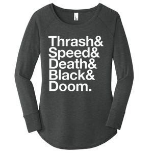 Heavy Metal Music Fan List Thrash Speed Doom Death Black Women's Perfect Tri Tunic Long Sleeve Shirt