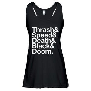 Heavy Metal Music Fan List Thrash Speed Doom Death Black Ladies Essential Flowy Tank