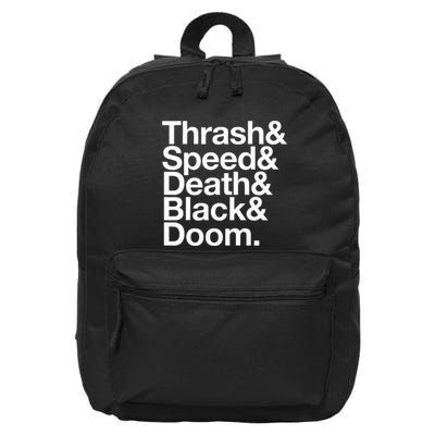 Heavy Metal Music Fan List Thrash Speed Doom Death Black 16 in Basic Backpack