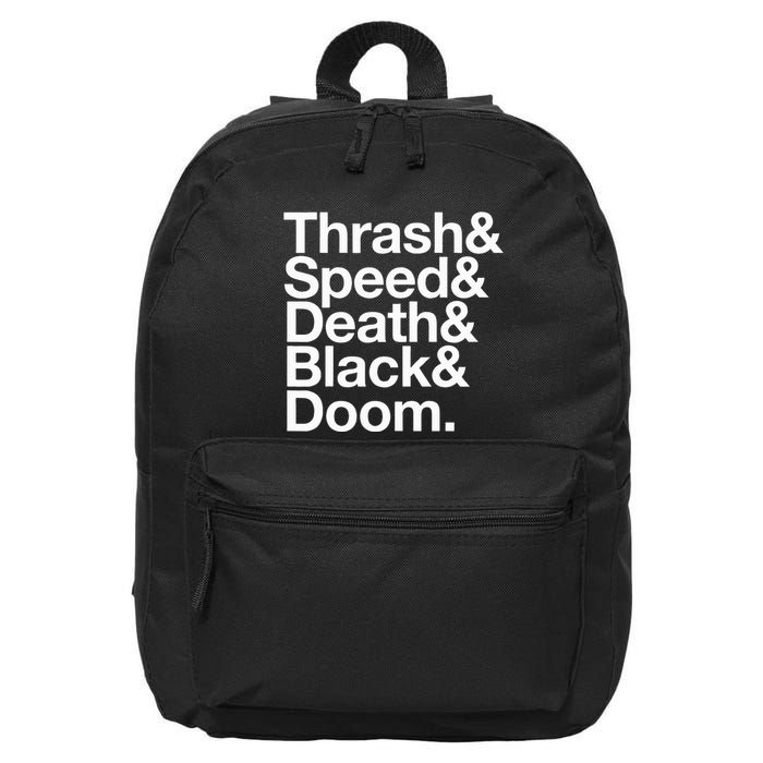 Heavy Metal Music Fan List Thrash Speed Doom Death Black 16 in Basic Backpack