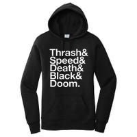 Heavy Metal Music Fan List Thrash Speed Doom Death Black Women's Pullover Hoodie