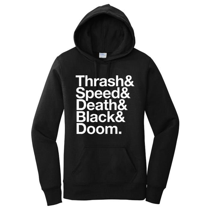 Heavy Metal Music Fan List Thrash Speed Doom Death Black Women's Pullover Hoodie