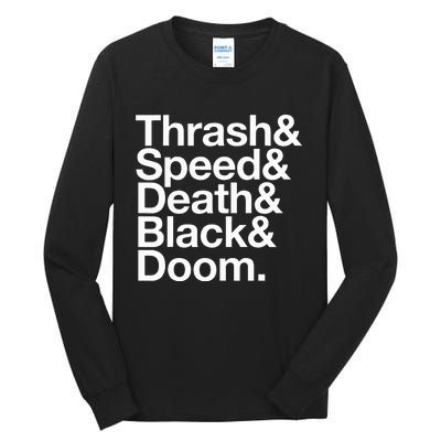 Heavy Metal Music Fan List Thrash Speed Doom Death Black Tall Long Sleeve T-Shirt