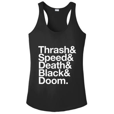 Heavy Metal Music Fan List Thrash Speed Doom Death Black Ladies PosiCharge Competitor Racerback Tank