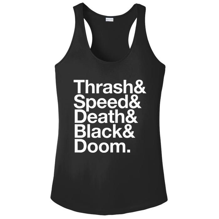 Heavy Metal Music Fan List Thrash Speed Doom Death Black Ladies PosiCharge Competitor Racerback Tank