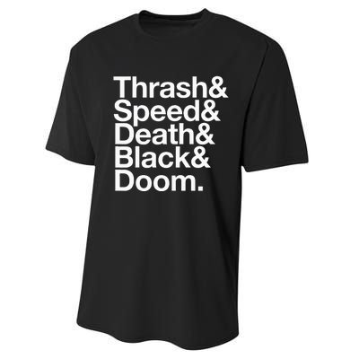 Heavy Metal Music Fan List Thrash Speed Doom Death Black Performance Sprint T-Shirt