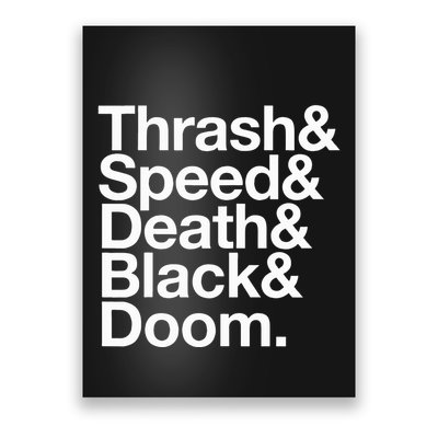 Heavy Metal Music Fan List Thrash Speed Doom Death Black Poster
