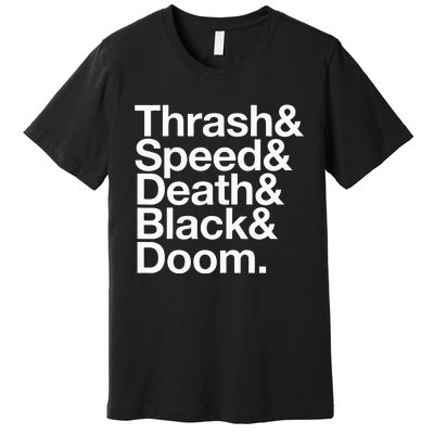 Heavy Metal Music Fan List Thrash Speed Doom Death Black Premium T-Shirt