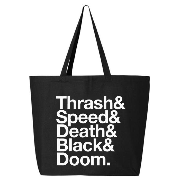 Heavy Metal Music Fan List Thrash Speed Doom Death Black 25L Jumbo Tote