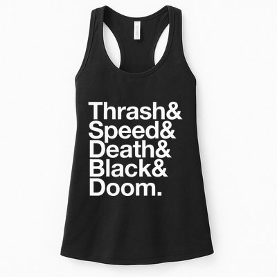 Heavy Metal Music Fan List Thrash Speed Doom Death Black Womens Tank Top