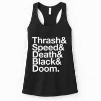 Heavy Metal Music Fan List Thrash Speed Doom Death Black Womens Tank Top