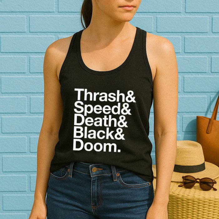 Heavy Metal Music Fan List Thrash Speed Doom Death Black Womens Tank Top