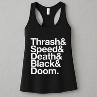 Heavy Metal Music Fan List Thrash Speed Doom Death Black Womens Tank Top