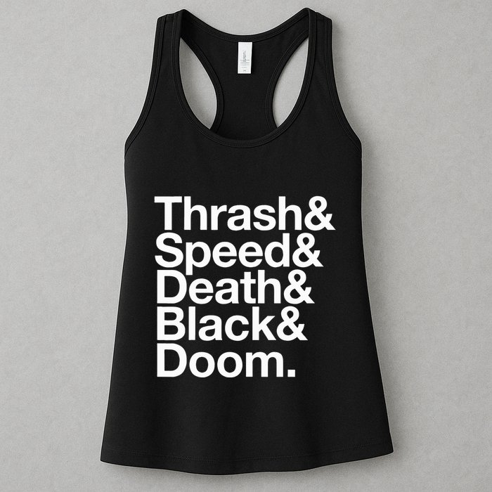 Heavy Metal Music Fan List Thrash Speed Doom Death Black Womens Tank Top