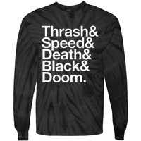 Heavy Metal Music Fan List Thrash Speed Doom Death Black Tie-Dye Long Sleeve Shirt