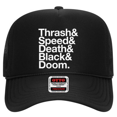 Heavy Metal Music Fan List Thrash Speed Doom Death Black Trucker Hat