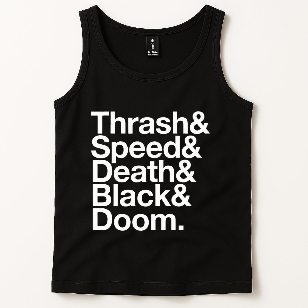Heavy Metal Music Fan List Thrash Speed Doom Death Black Tank Top