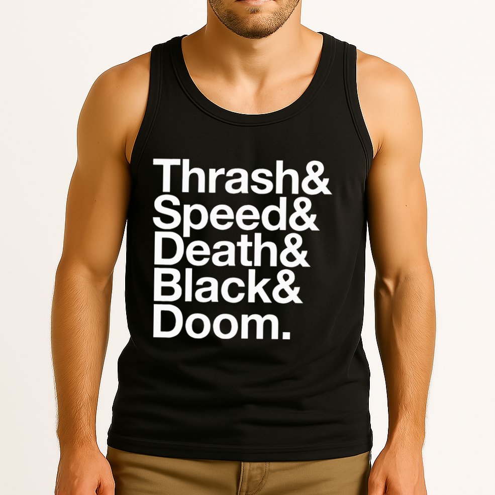 Heavy Metal Music Fan List Thrash Speed Doom Death Black Tank Top