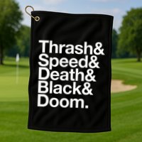 Heavy Metal Music Fan List Thrash Speed Doom Death Black Golf Towel