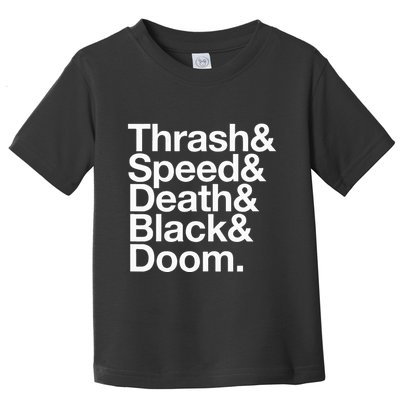 Heavy Metal Music Fan List Thrash Speed Doom Death Black Toddler T-Shirt