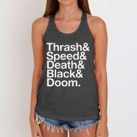 Heavy Metal Music Fan List Thrash Speed Doom Death Black Women's Knotted Racerback Tank