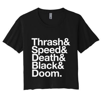 Heavy Metal Music Fan List Thrash Speed Doom Death Black Crop Top