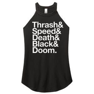 Heavy Metal Music Fan List Thrash Speed Doom Death Black Women's Perfect Tri Rocker Tank