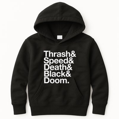 Heavy Metal Music Fan List Thrash Speed Doom Death Black Kids Hoodie