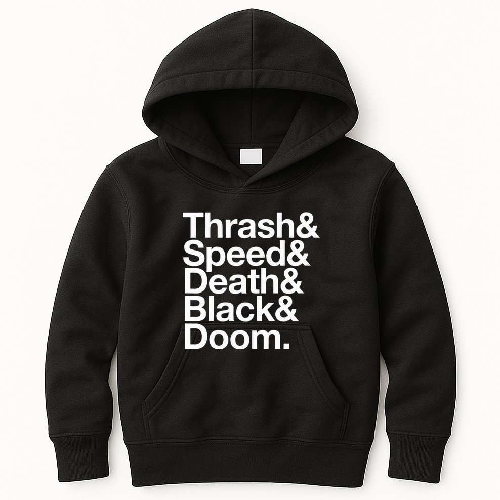 Heavy Metal Music Fan List Thrash Speed Doom Death Black Kids Hoodie