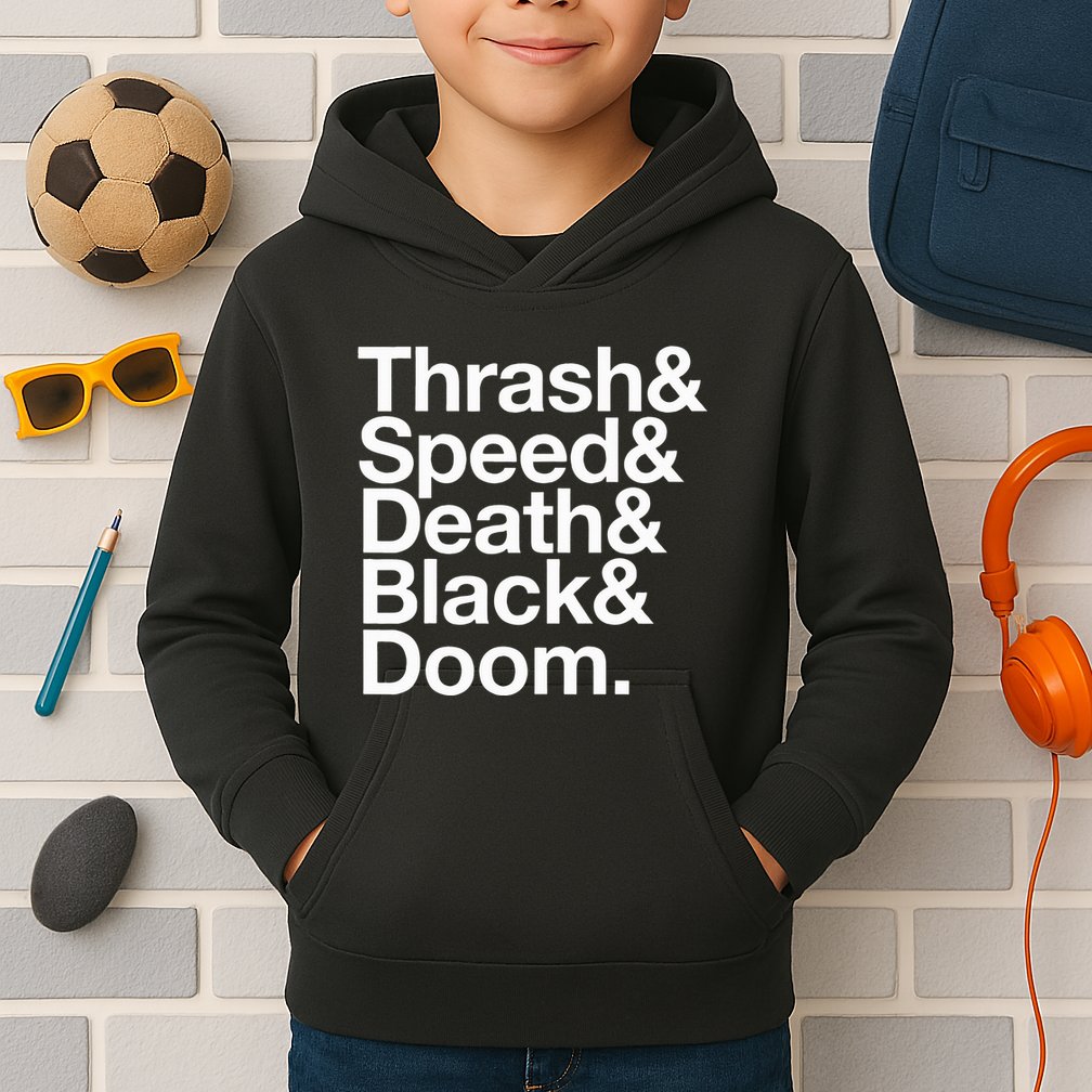 Heavy Metal Music Fan List Thrash Speed Doom Death Black Kids Hoodie
