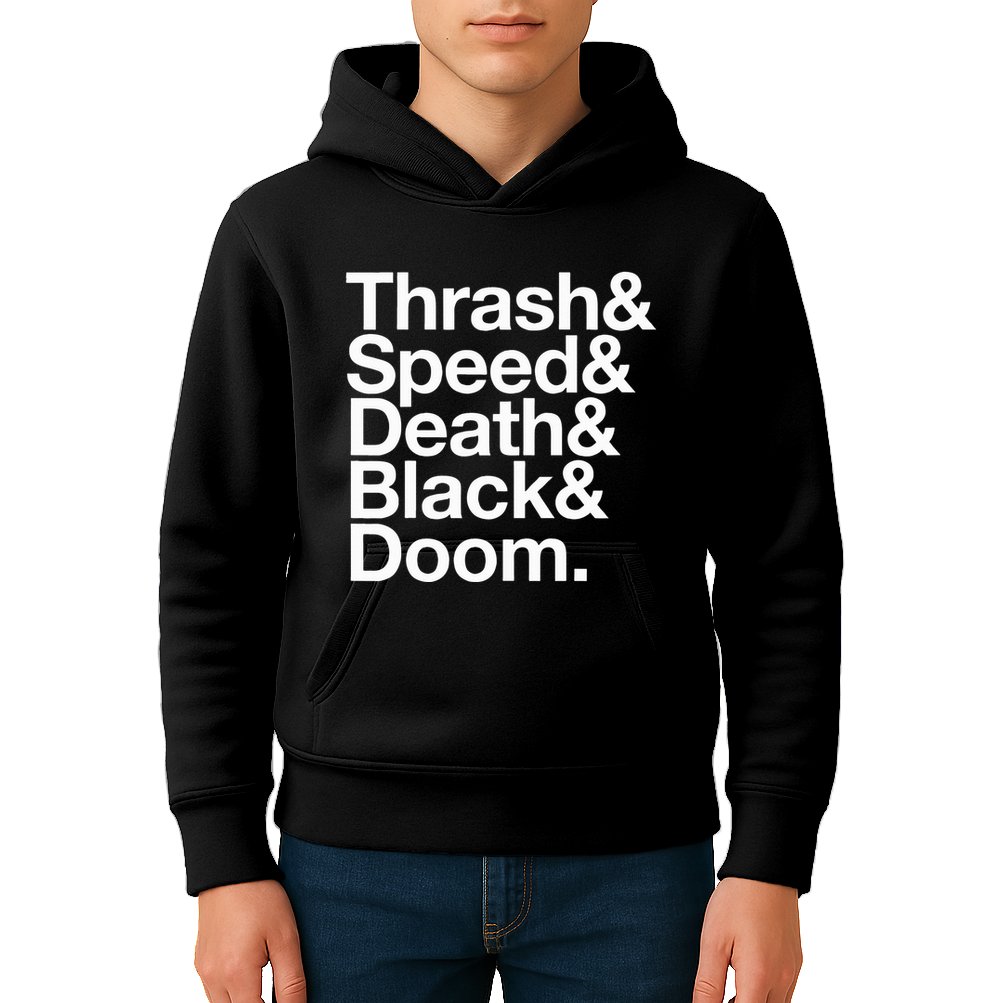 Heavy Metal Music Fan List Thrash Speed Doom Death Black Kids Hoodie