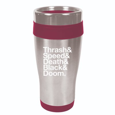 Heavy Metal Music Fan List Thrash Speed Doom Death Black 16oz Travel Tumbler