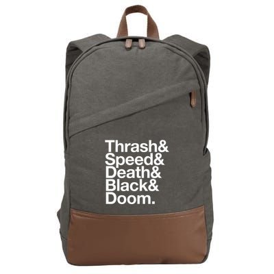 Heavy Metal Music Fan List Thrash Speed Doom Death Black Cotton Canvas Backpack