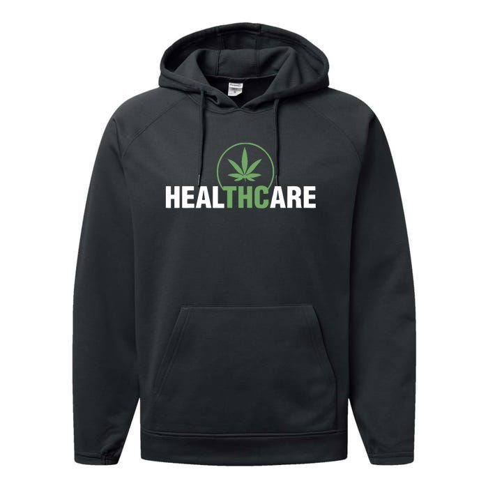 Healthcare Medical Marijuana Weed Leaf Funny Happy 420 Day Performance Fleece Hoodie