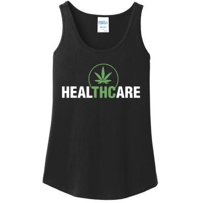 Healthcare Medical Marijuana Weed Leaf Funny Happy 420 Day Ladies Essential Tank