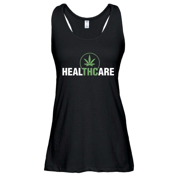 Healthcare Medical Marijuana Weed Leaf Funny Happy 420 Day Ladies Essential Flowy Tank