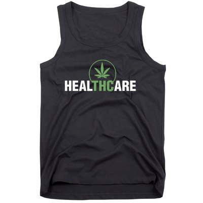 Healthcare Medical Marijuana Weed Leaf Funny Happy 420 Day Tank Top