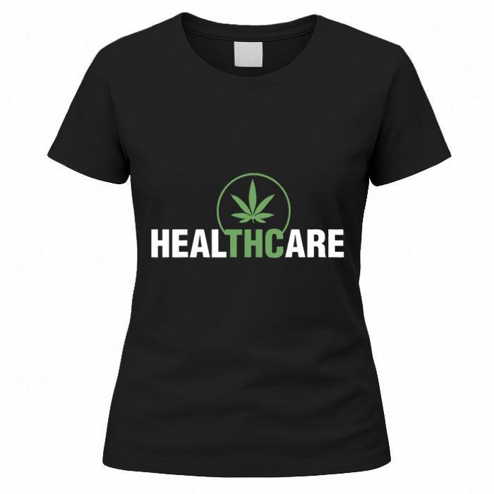 Healthcare Medical Marijuana Weed Leaf Funny Happy 420 Day Women's T-Shirt