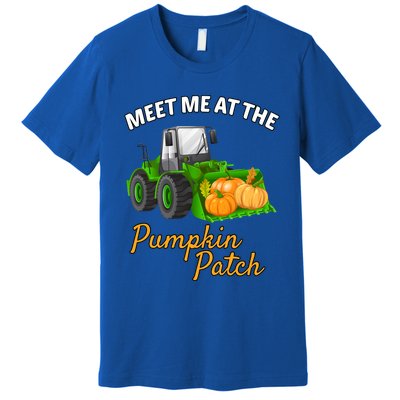 Halloween Meet Me At The Pumpkin Patch Tractor Pumpkins Gift Premium T-Shirt