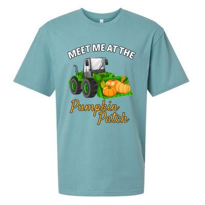 Halloween Meet Me At The Pumpkin Patch Tractor Pumpkins Gift Sueded Cloud Jersey T-Shirt