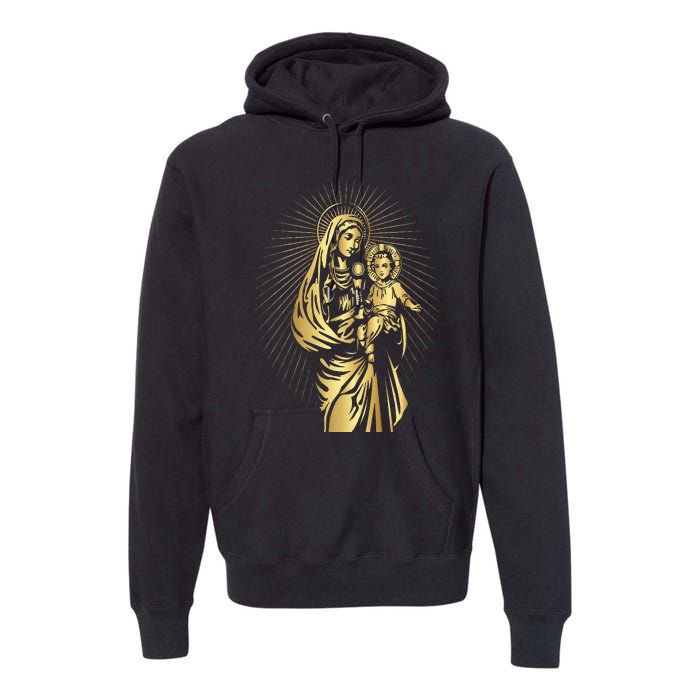 Holy Mother Mary Mother of Jesus Vintage Catholic Premium Hoodie