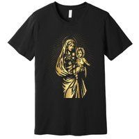 Holy Mother Mary Mother of Jesus Vintage Catholic Premium T-Shirt