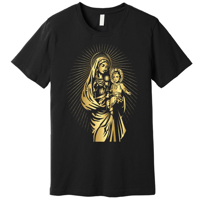 Holy Mother Mary Mother of Jesus Vintage Catholic Premium T-Shirt