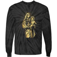 Holy Mother Mary Mother of Jesus Vintage Catholic Tie-Dye Long Sleeve Shirt