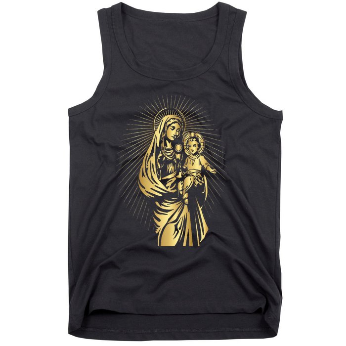 Holy Mother Mary Mother of Jesus Vintage Catholic Tank Top