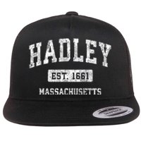 Hadley Massachusetts Ma Vintage Sports Flat Bill Trucker Hat