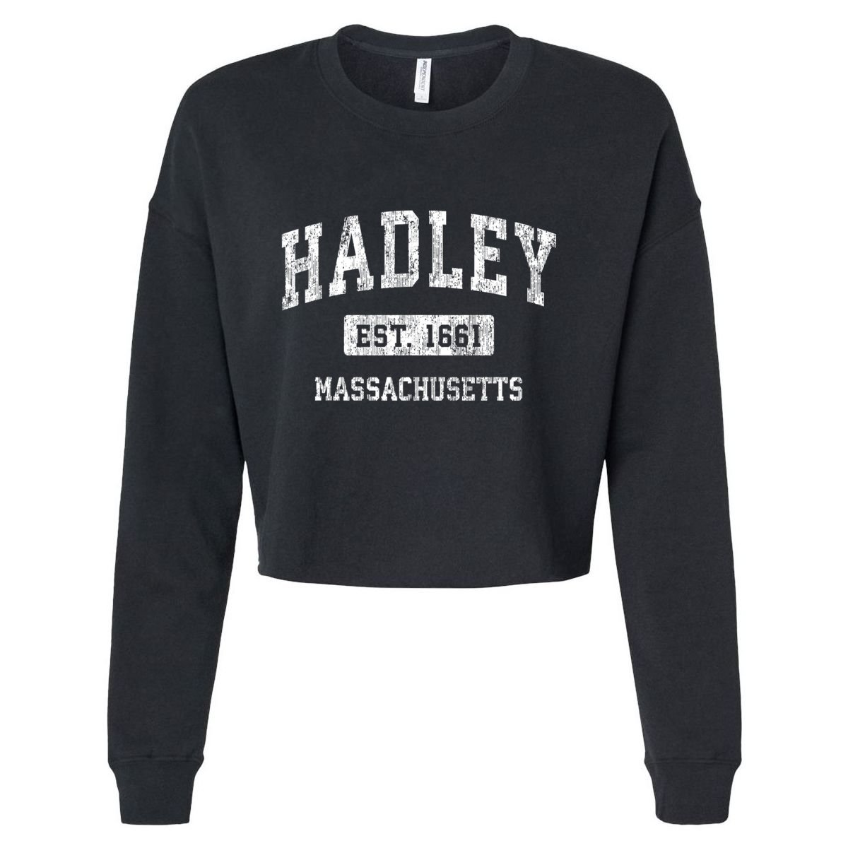 Hadley Massachusetts Ma Vintage Sports Cropped Pullover Crew